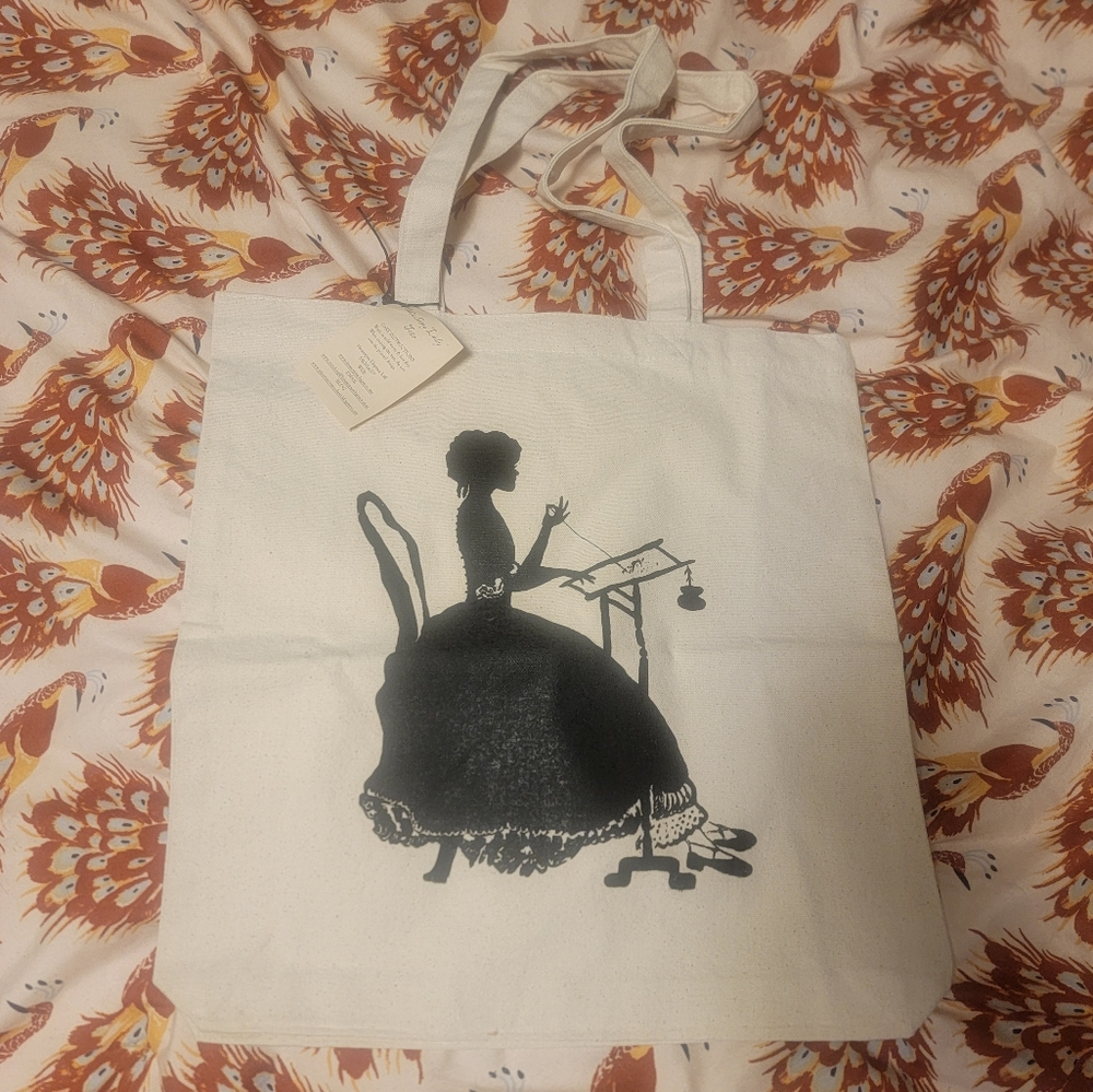 Classic Canvas Tote Bag with Stitcher Screenprint NWT